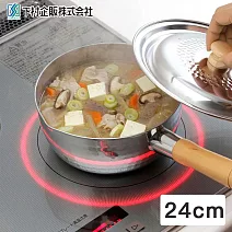 【日本下村工業】日本製錘紋款不鏽鋼雪平鍋24cm