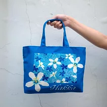 翡冷翠文創客家小提袋《Hakka油桐花》藍