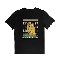 翡冷翠文創藝術T恤｜克林姆《吻》 L 黑(XS-XL)