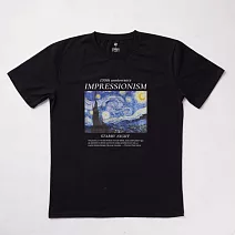 翡冷翠文創藝術T恤｜梵谷《星夜》(印象派150周年) M 黑(S-XL)