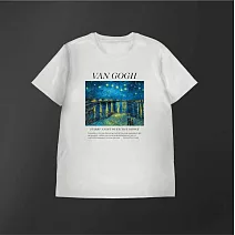 翡冷翠文創藝術T恤｜梵谷《隆河上的星夜》 L 白(S-XL)