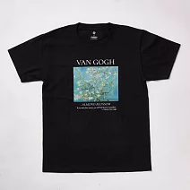 翡冷翠文創藝術T恤｜梵谷《盛開的杏花》 L 黑(S-XL)