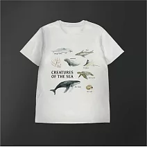 翡冷翠文創海洋世界 T恤｜《海底生物》(S-XL) XL 白色