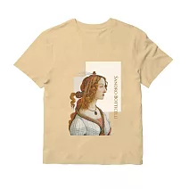 翡冷翠文創名畫藝術短Tee｜波提且利《年輕女子肖像》(S-XL) L 卡其