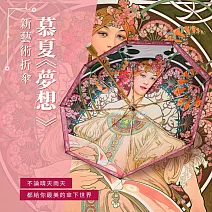 翡冷翠文創手動折傘(木柄)｜慕夏《夢想 》