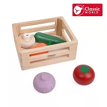【德國 classic world 客來喜經典木玩】綠色田園蔬菜籃《50642》