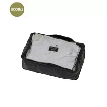 日本3COINS 風格簡約可壓縮旅行衣物收納袋S 黑S