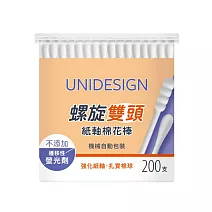 【UNIDESIGN】白色紙軸螺旋雙頭棉花棒200支