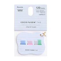 【日本Kanmido】coco fusen TAS 附珠鍊攜帶式標籤貼 ‧ 花型/藍條紋