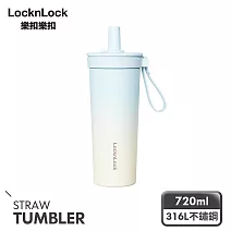 【樂扣樂扣】嚼對FUN飲不鏽鋼吸管杯 720ml /湛藍氣泡