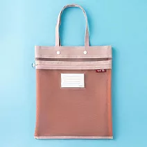 【素包包】手提袋 學生墨蘭迪色科目分類網紗拉鍊文件袋(89035) ＿深粉