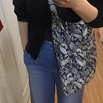 【素包包】英式鄉村風變形蟲側背斜跨單肩柔軟棉布袋(61075) _藍色