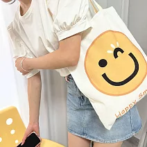 【素包包】肩背包 簡約可愛大笑臉通勤書學生書本提袋(95025)