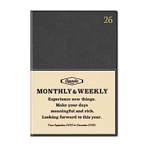 【日本RYU-RYU】2026 附透明口袋週記事手帳B6 ‧ 深灰