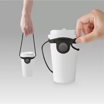 Bone 蹦克 / 趣味角色環保杯綁2 杯套 環保飲料提袋 環保杯袋 傘繩杯套 飲料杯袋 飲料袋  白色