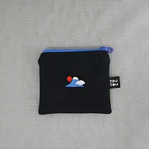 偷偷喊我｜刺繡富士山零錢包－ 黑底