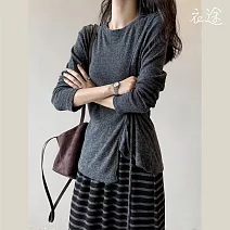 【衣途】韓系綁帶收腰長袖針織衫(KDTY-B169) FREE 深灰