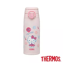 【THERMOS膳魔師】Hello Kitty 不鏽鋼可提式真空保溫瓶550ml(JOS-550KT-SS)(夏日貝殼篇)