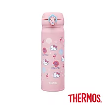 【THERMOS膳魔師】HelloKitty不鏽鋼超輕量彈蓋真空保溫瓶500ml(JNL-504KT-SSFM)