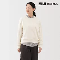 【MUJI 無印良品】女裏毛圓領衫 XL 柔白