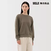 【MUJI 無印良品】女裏毛圓領衫 XL 煙燻綠