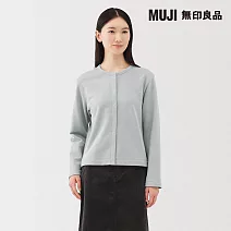 【MUJI 無印良品】女裏毛開襟衫 XL 淺藍