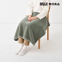 【MUJI 無印良品】聚酯纖維雙面絨毛毯/綠色成品尺寸:W80×L130 cm