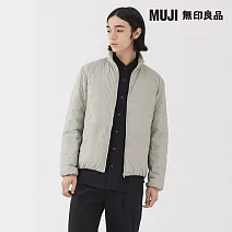 【MUJI 無印良品】男輕量羽絨可攜式立領外套 XL 灰銀