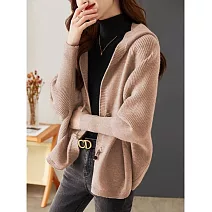 【MsMore】 毛衣外套氣質時尚牛角扣蝙蝠袖寬鬆針織# 125548 FREE 棕色