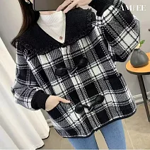 【AMIEE】寬鬆時尚百搭外套(KDCQ-062) M 黑色