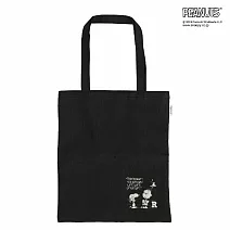 日本史努比Snoopy Peanuts黑色帆布A4尺寸購物袋 R 款