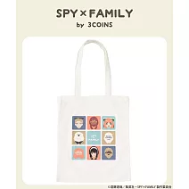 日本3COINS-<SPYxFamily> 強強聯手<期間限定>間諜家家酒聯名大容量可肩背帆布袋  白色