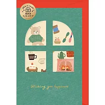 【日本Wa-Life】冬限定｜窗景留言卡片 ‧ 布偶熊