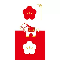 【日本Wa-Life】美濃和紙金箔紅包袋(2枚入) ‧ 梅花馬