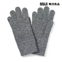 【MUJI 無印良品】美麗諾羊毛混內起毛觸控手套 FREE 灰色