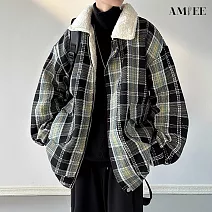【AMIEE】羊羔毛美式復古外套(男裝/KDCQ-029) M 綠色