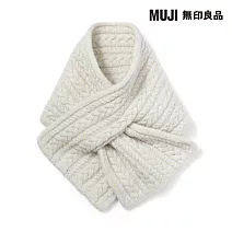 【MUJI 無印良品】兒童再生聚酯纖維混伸縮圍巾 粉米