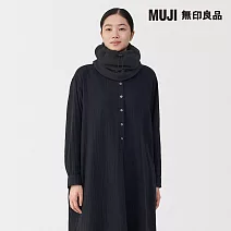 【MUJI 無印良品】再生聚酯纖維內絨毛刷毛保暖領圍 黑色