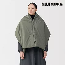 【MUJI 無印良品】撥水加工可攜式披肩 煙燻綠