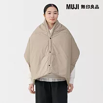 【MUJI 無印良品】撥水加工可攜式披肩 米色