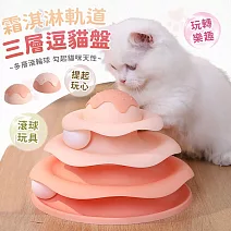 【EZlife】霜淇淋軌道逗貓解悶遊樂盤 粉色