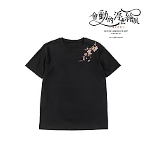 翡冷翠文創浮世繪刺繡藝術T恤｜《櫻花》 M 黑