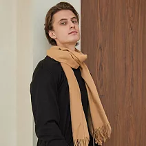 【KISSDIAMOND】韓系純色百搭羊毛圍巾圍脖(KDM-A100) FREE 駝色