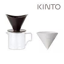 KINTO / OCT八角濾杯玻璃下壺二件組(2杯)- 黑