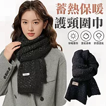 【EZlife】韓系高質感百搭保暖護頸圍巾 黑色