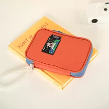 【瀏海樹】旅行護照包 附掛繩 - 橘紅