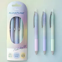 PENTEL FLOATUNE 限定輕滑按壓式鋼珠筆0.5  清新3入組