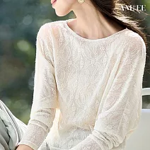 【AMIEE】都會輕熟修身蝙蝠袖上衣(KDTQ-066) L 淺杏色