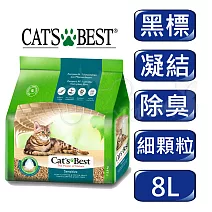 【CAT’S BEST 凱優】強效除臭凝結木屑砂-黑標凝結型-8Lx2入(貓砂/木屑砂/環保砂/杉木砂)