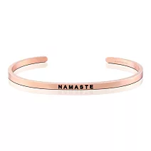 MANTRABAND 美國悄悄話手環 Namaste 虔誠致意 梵文版 玫瑰金